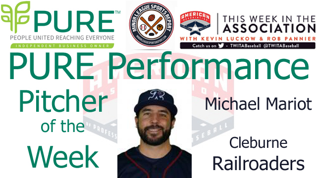 Cleburne Railroaders Michael Mariot Named PURE Performance Pitcher of the Week