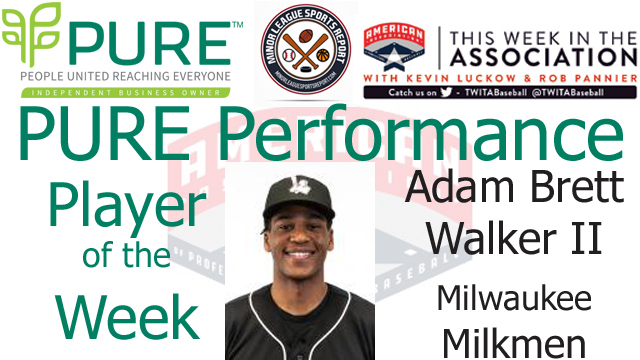 Milwaukee Milkmen OF Adam Brett Walker II Named PURE Performance Player of the Week