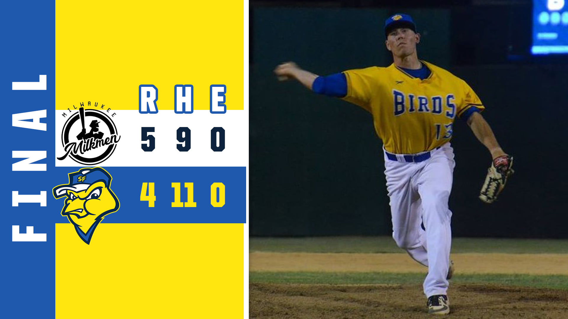 Canaries Swept with 10th Inning Loss to Milkmen