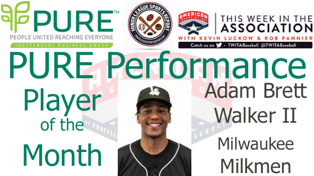 Milwaukee Milkmen OF Adam Brett Walker II Named PURE Performance Player of the Month for June