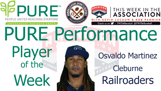 Cleburne Railroaders IF Osvaldo Martinez Named PURE Performance Player of the Week