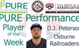 Cleburne Railroaders 1B D.J. Peterson Named PURE Performance Player of the Week