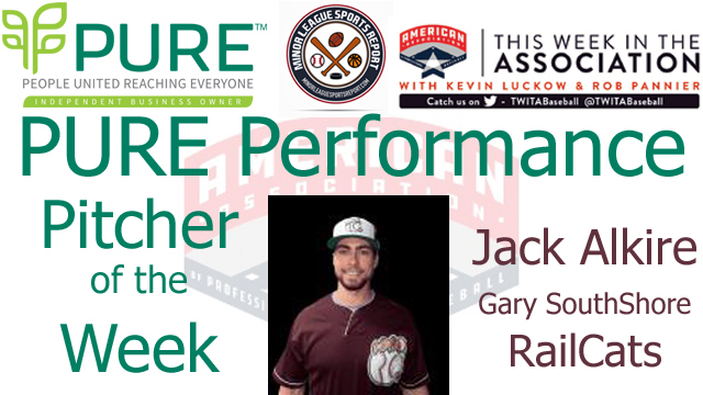 Gary SouthShore RailCats Jack Alkire Named PURE Performance Pitcher of the Week