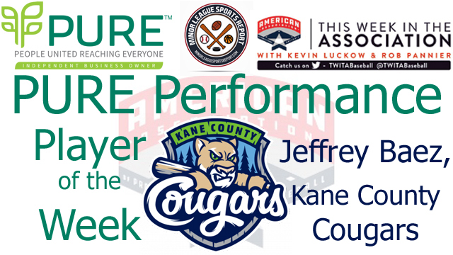 Kane County OF Jeffrey Baez Named PURE Performance Player of the Week