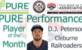 Cleburne Railroaders 1B D.J. Peterson Named PURE Performance Player of the Month for August
