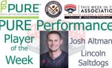 Lincoln Saltdogs IF Josh Altmann Named PURE Performance Player of the Week